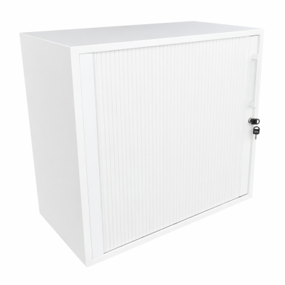 Armoire basse blanche avec...