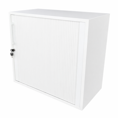 Armoire basse blanche avec...