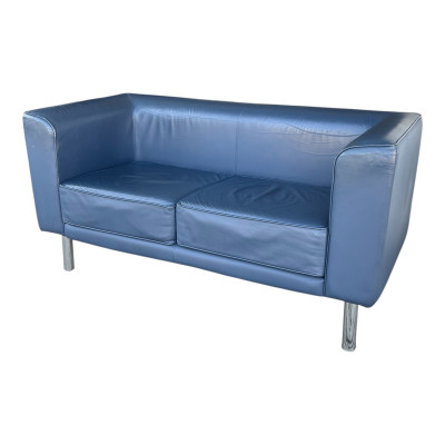 Canapé en cuir bleu 2 places
