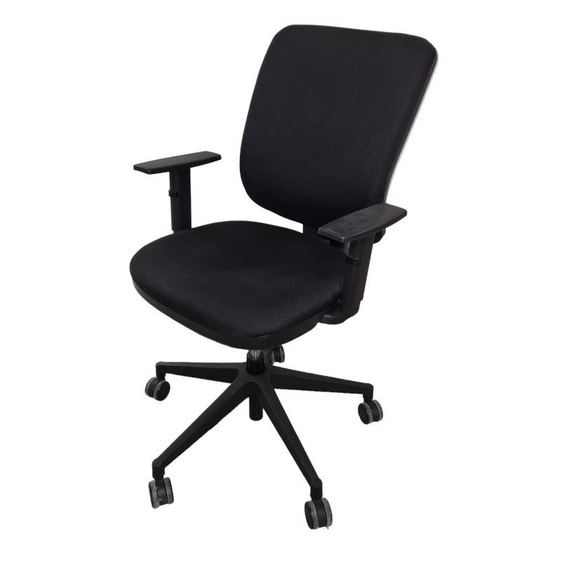 Fauteuil De Bureau Enfant En Tissu Noir - Style Contemporain, Dimensions 56x58x94 Cm